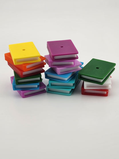 Custom exclusive stacked books rainbow colored silicone focal beads