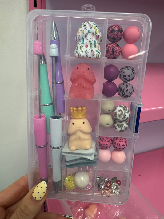 Pen Box with Richards, 4 Pens, Charms, and 15mms