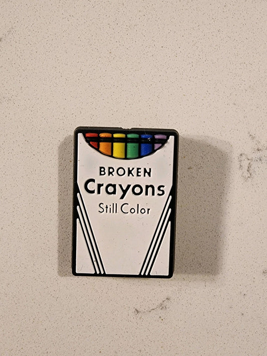 Broken crayons still color silicone focal bead mental health