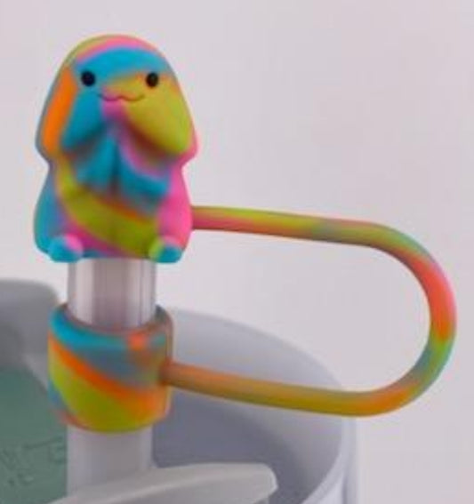 Rainbow Swirl Richard straw topper water bottle silicone naughty dick