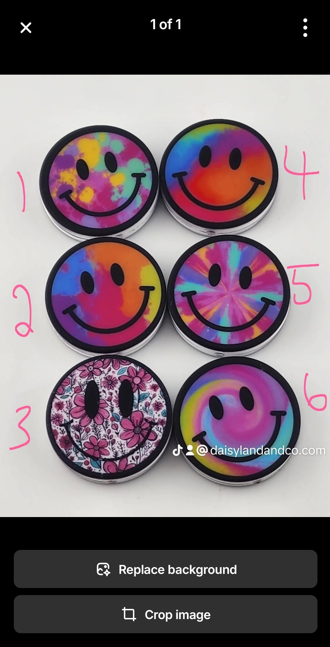 Smiley Custom exclusive silicone beads neon floral