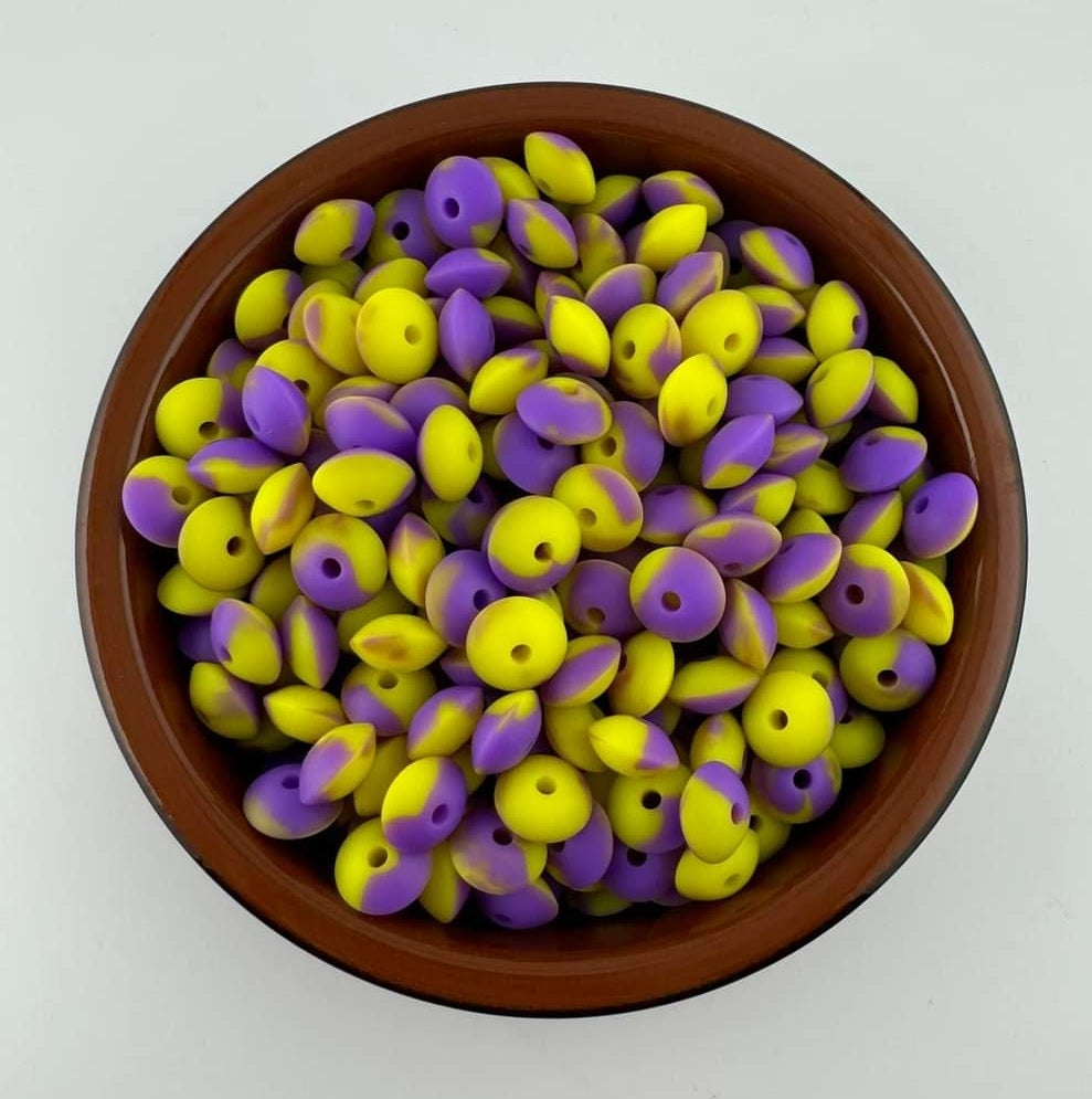 Purple lime custom color 15mm rounds and 12mm lentils