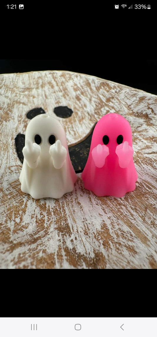 3d flipping the bird ghost fuck off ghost custom collab silicone beads