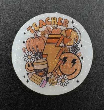 Halloween teacher bead custom glitter focal beads