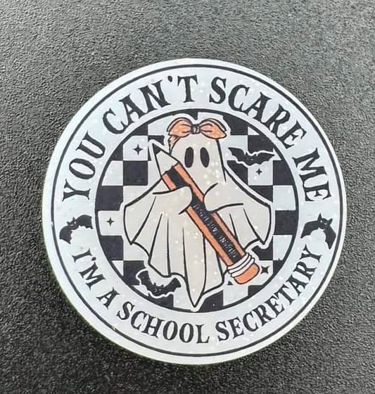 Custom silicone focal print beads..teacher life teacher you can't scare me on the teacher.You can't scare me on a secretary bead