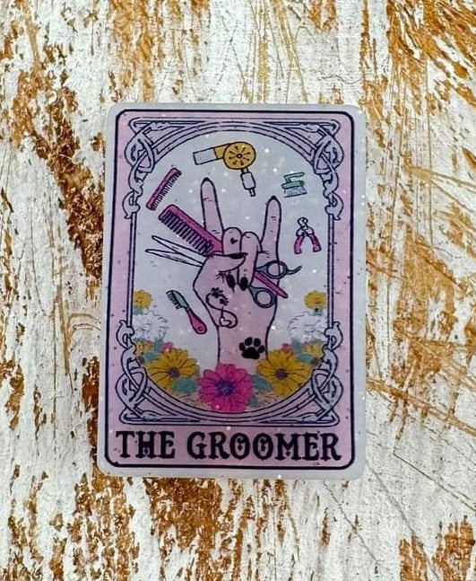 The groomer tarot card dog groomer custom print focal bead