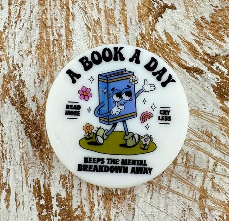 A book a day custom silicone focal beads book teacher bead