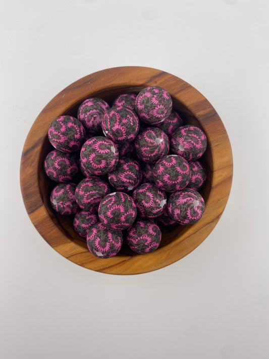 Exclusive Pink Concho Black Cowprint 15mm
