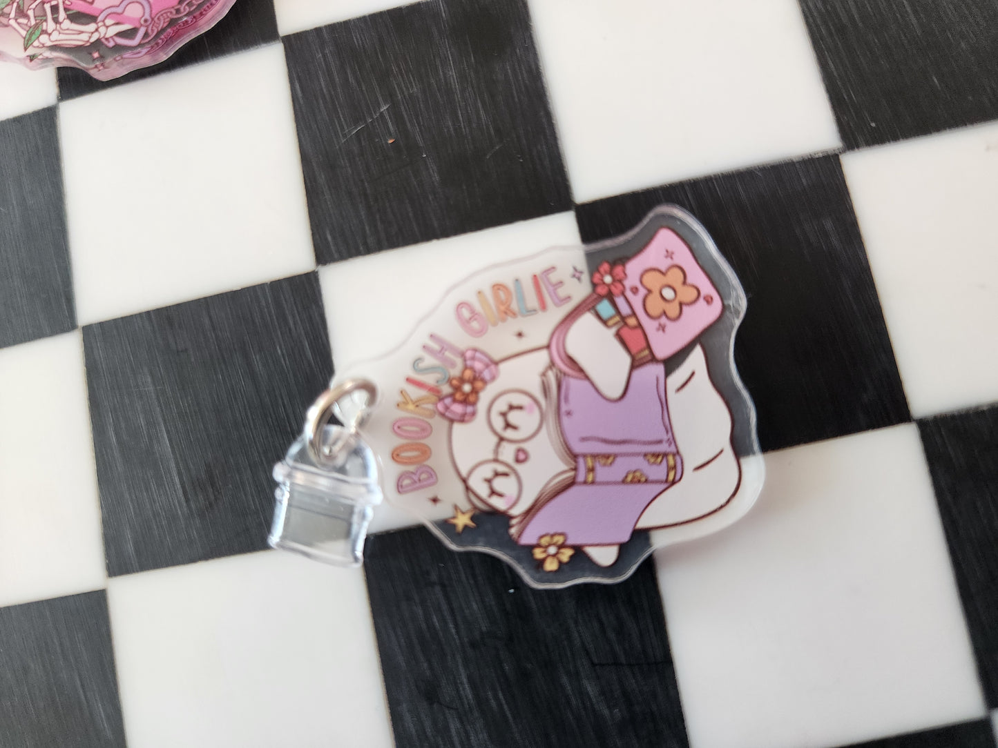 Book romantasy fantasy smut book worm booktok acrylic USB port dust plug charm wholesale