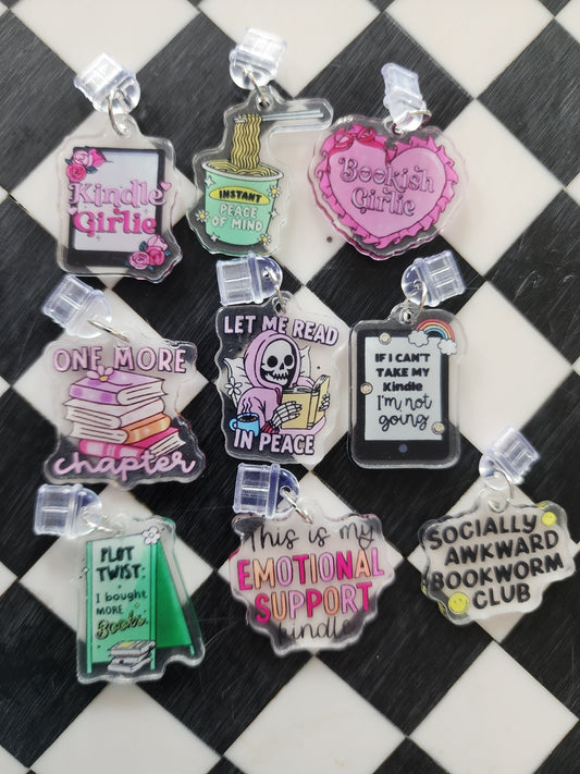 Book romantasy fantasy smut book worm booktok acrylic USB port dust plug charm wholesale