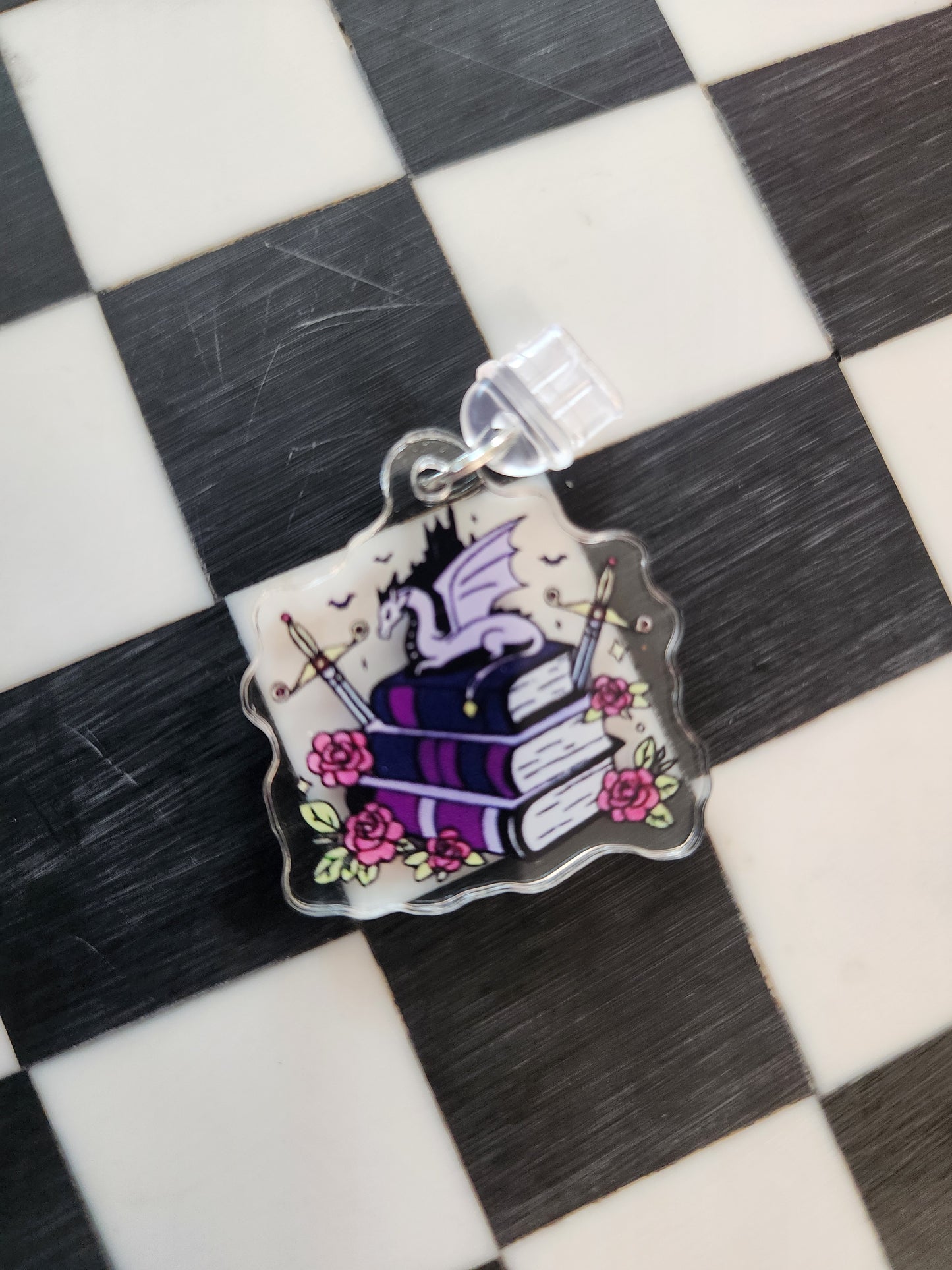 Book romantasy fantasy smut book worm booktok acrylic USB port dust plug charm wholesale