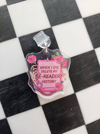Book romantasy fantasy smut book worm booktok acrylic USB port dust plug charm wholesale
