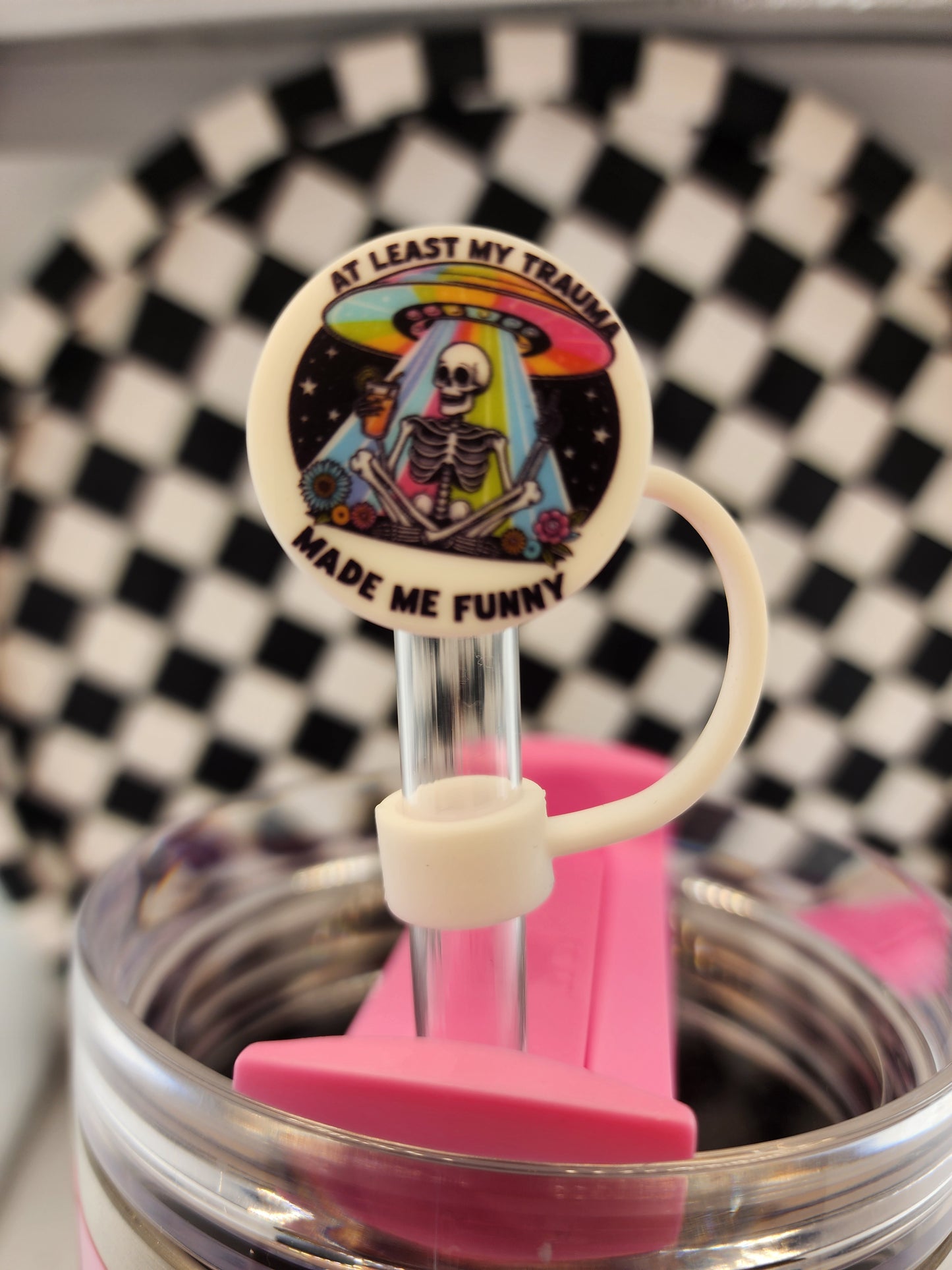 Custom silicone tumbler straw toppers smut good girl reading booktok