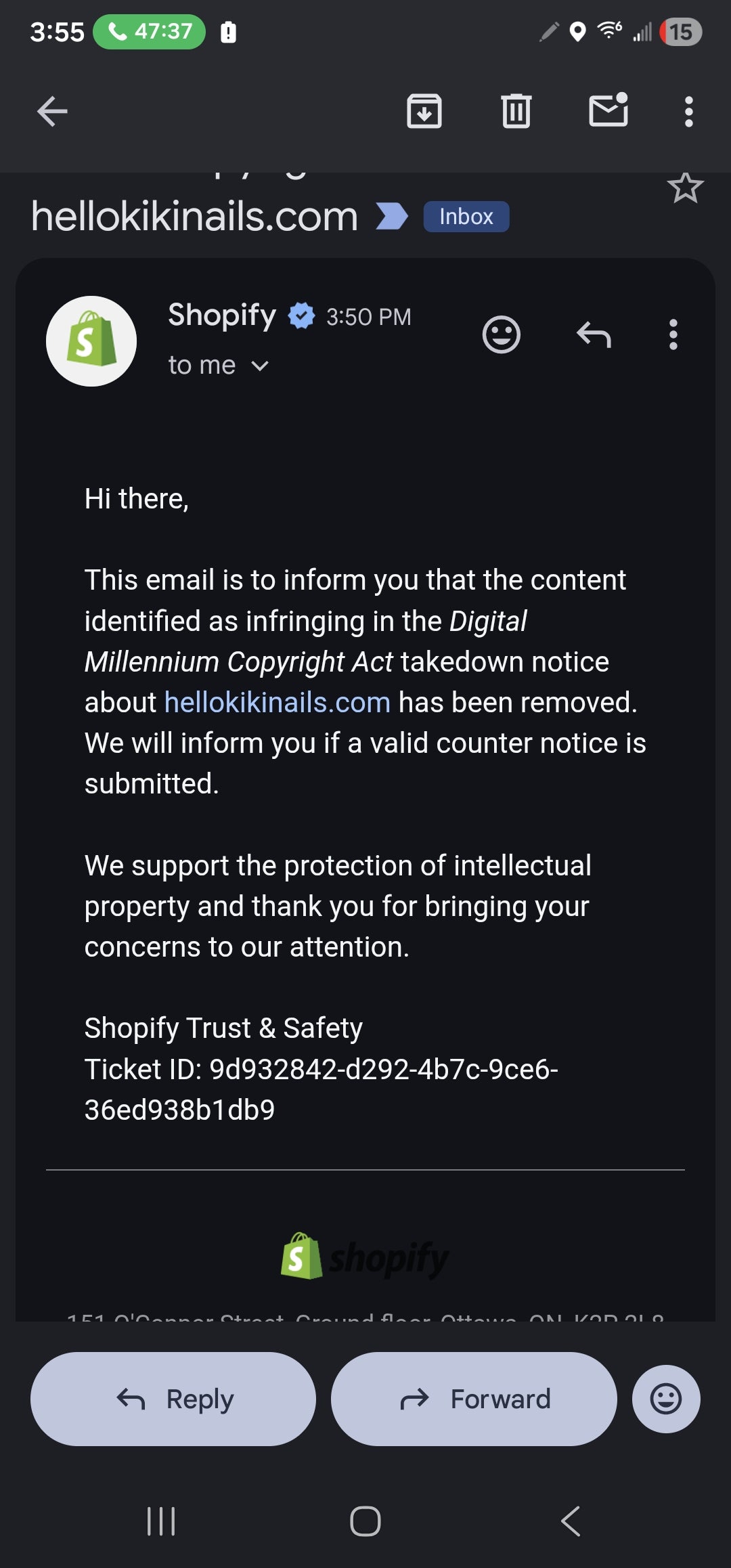 Evidence – Daisyland Richard Copyright Infringement & Shopify Policy Circumvention (VA0002449810) (Hellokikinails)