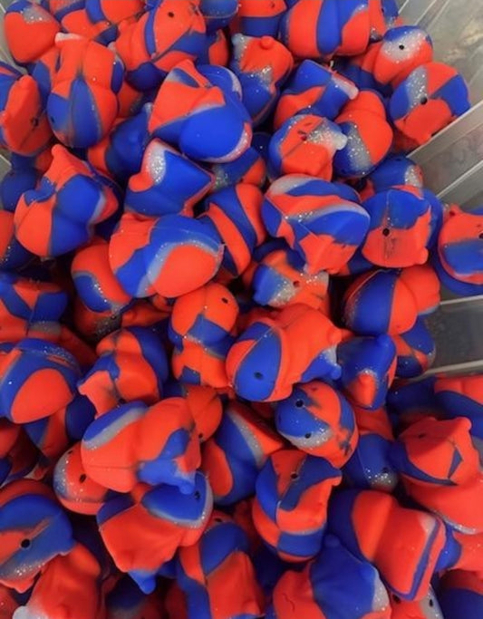 Americana red white glitter blue swirl  cowhide richard custom exclusive copyrighted ©️ focal bead richards