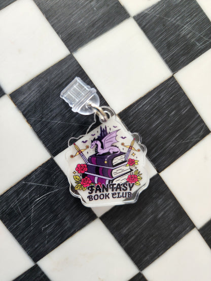 Book romantasy fantasy smut book worm booktok acrylic USB port dust plug charm wholesale