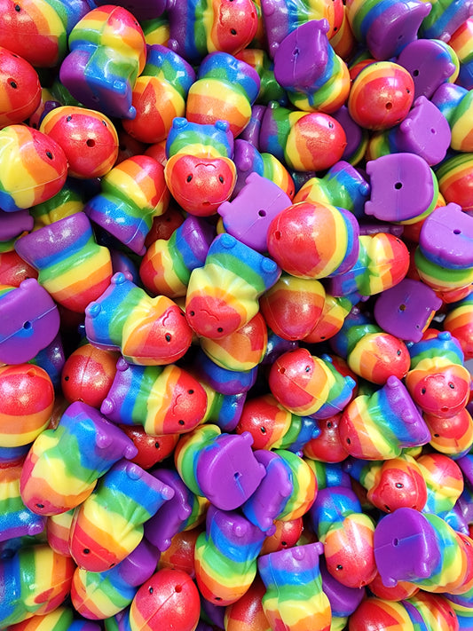 Bright Rainbow Richard Custom Naughty Silicone Focal Bead