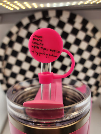Custom silicone tumbler straw toppers smut good girl reading booktok