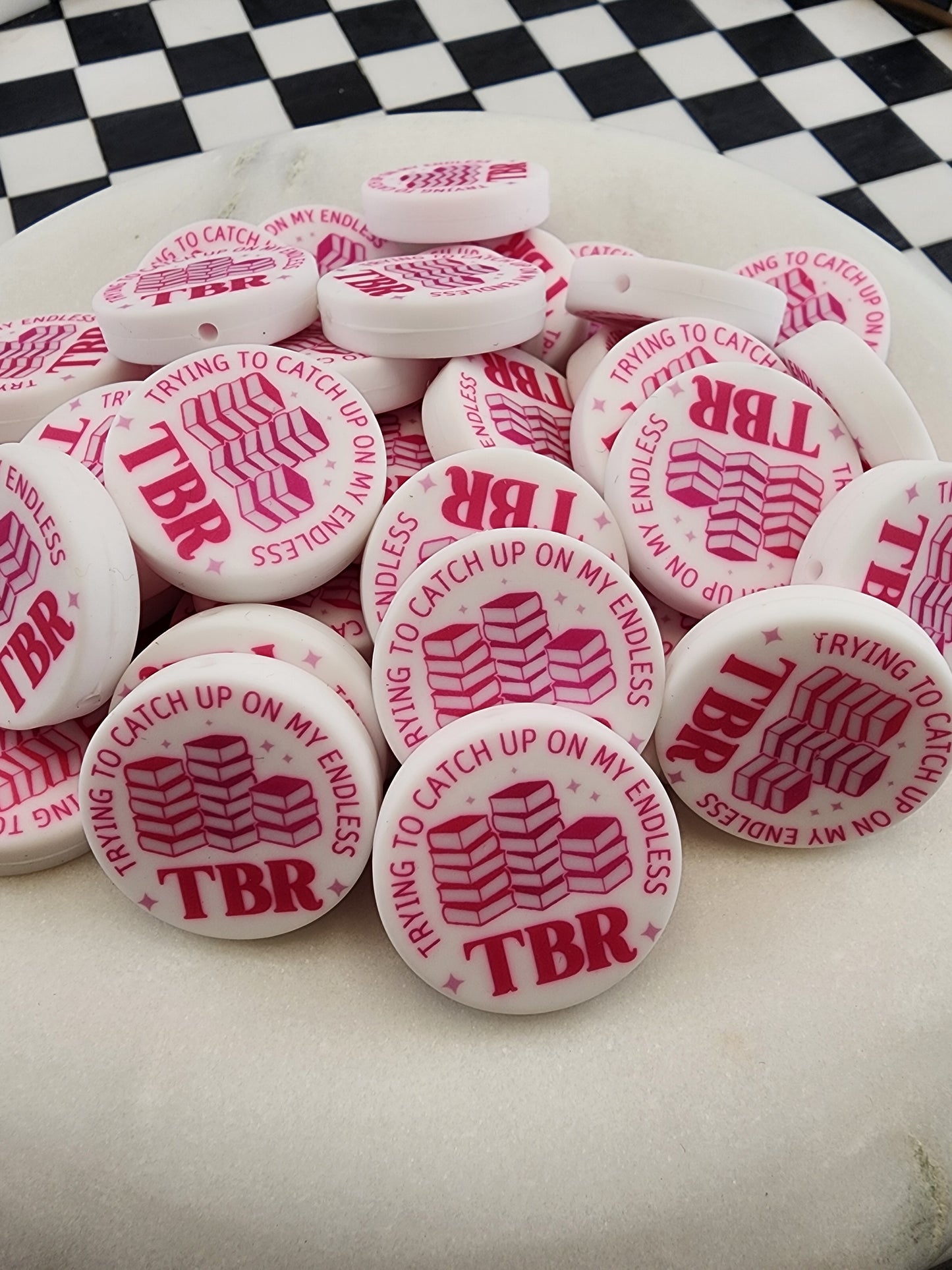 Tbr booktok silicone book reading bead focal