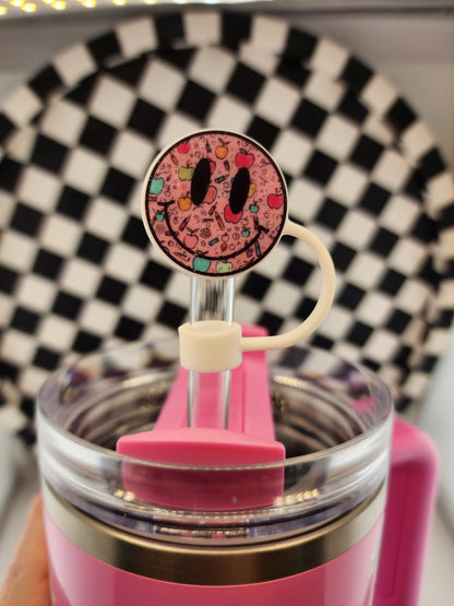 Custom silicone tumbler straw toppers smut good girl reading booktok