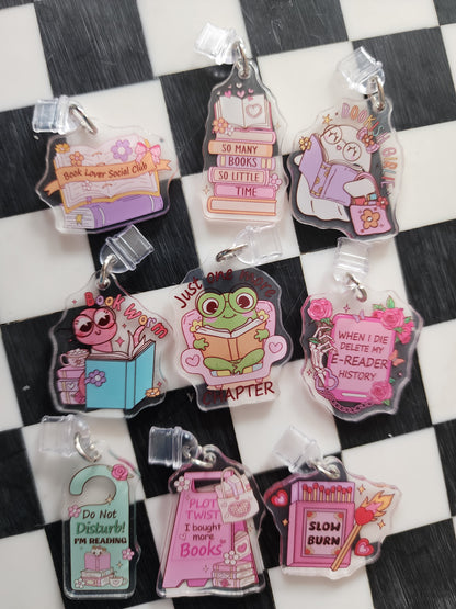 Book romantasy fantasy smut book worm booktok acrylic USB port dust plug charm wholesale