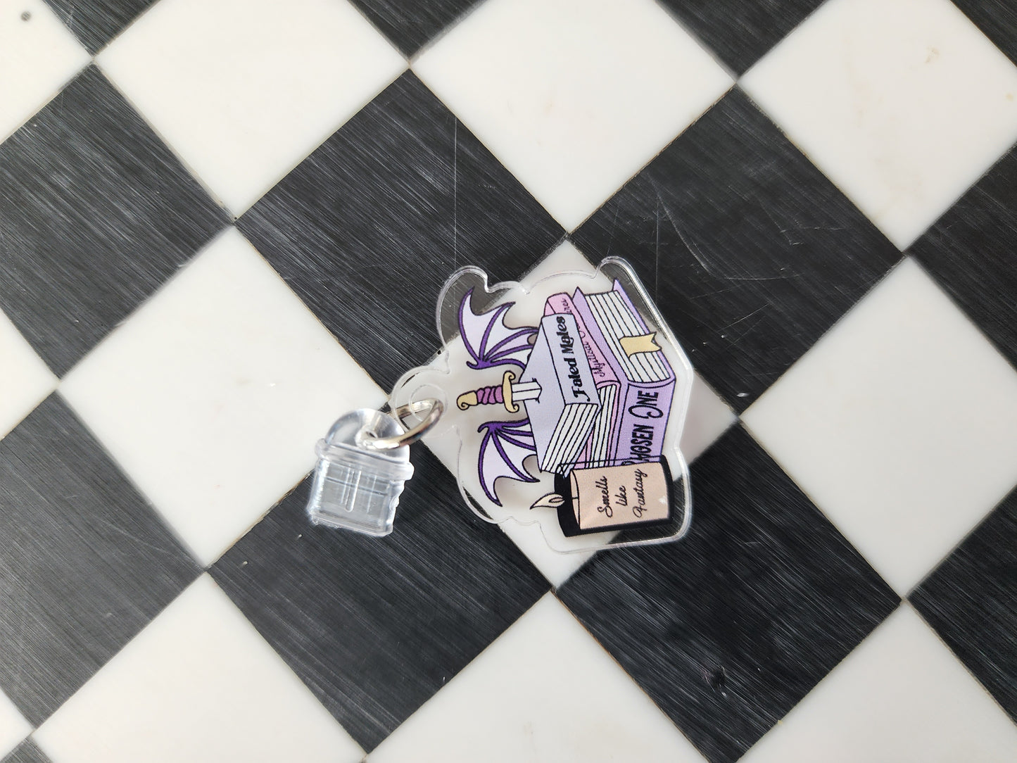 Book romantasy fantasy smut book worm booktok acrylic USB port dust plug charm wholesale