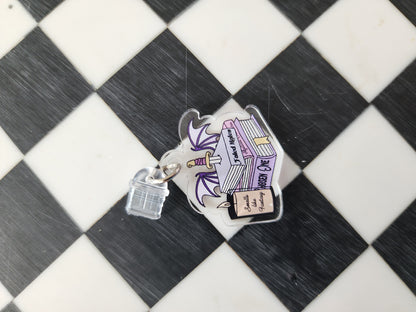 Book romantasy fantasy smut book worm booktok acrylic USB port dust plug charm wholesale