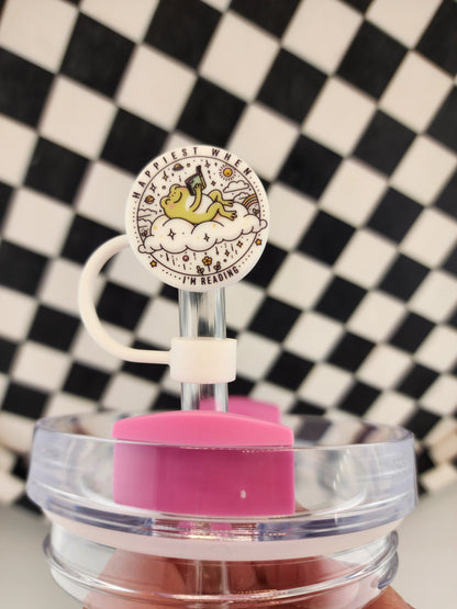 Custom silicone tumbler straw toppers smut good girl reading booktok