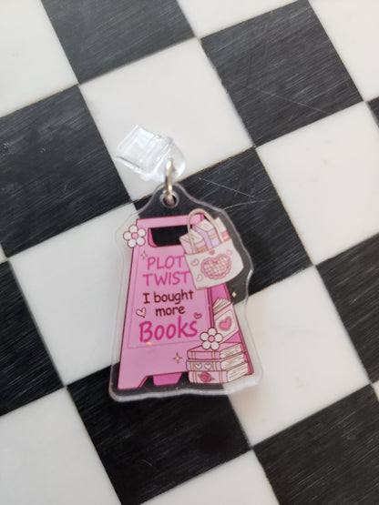 Book romantasy fantasy smut book worm booktok acrylic USB port dust plug charm wholesale