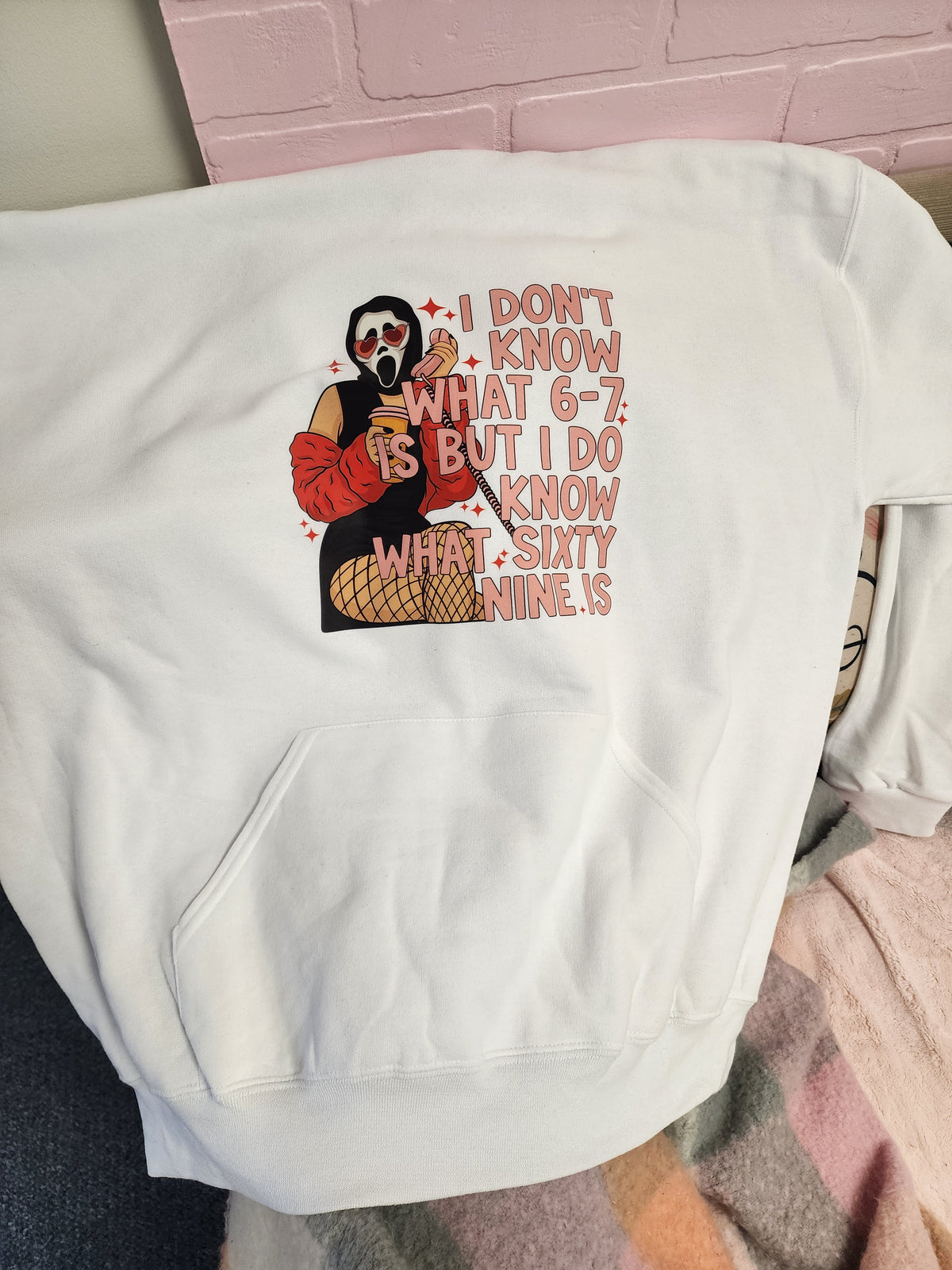 I don't know what 67 is , but I know what 69 is ghost scream sweatshirt hoodie large xlarge (Copy)