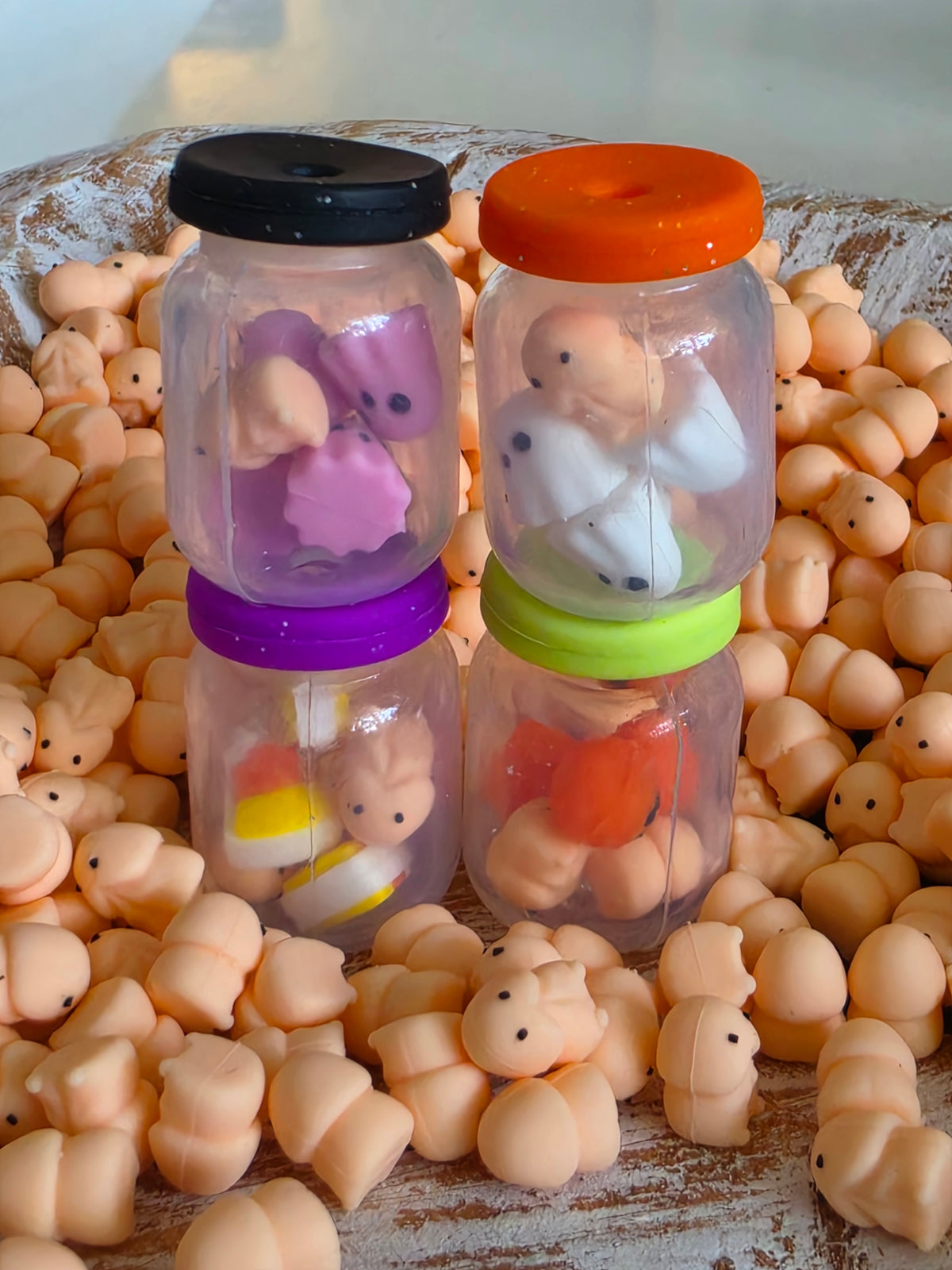 Teeny Tiny Richard Dick Tacs  ©️ SILICONE BEADS Halloween Edition * Jars Already Made *