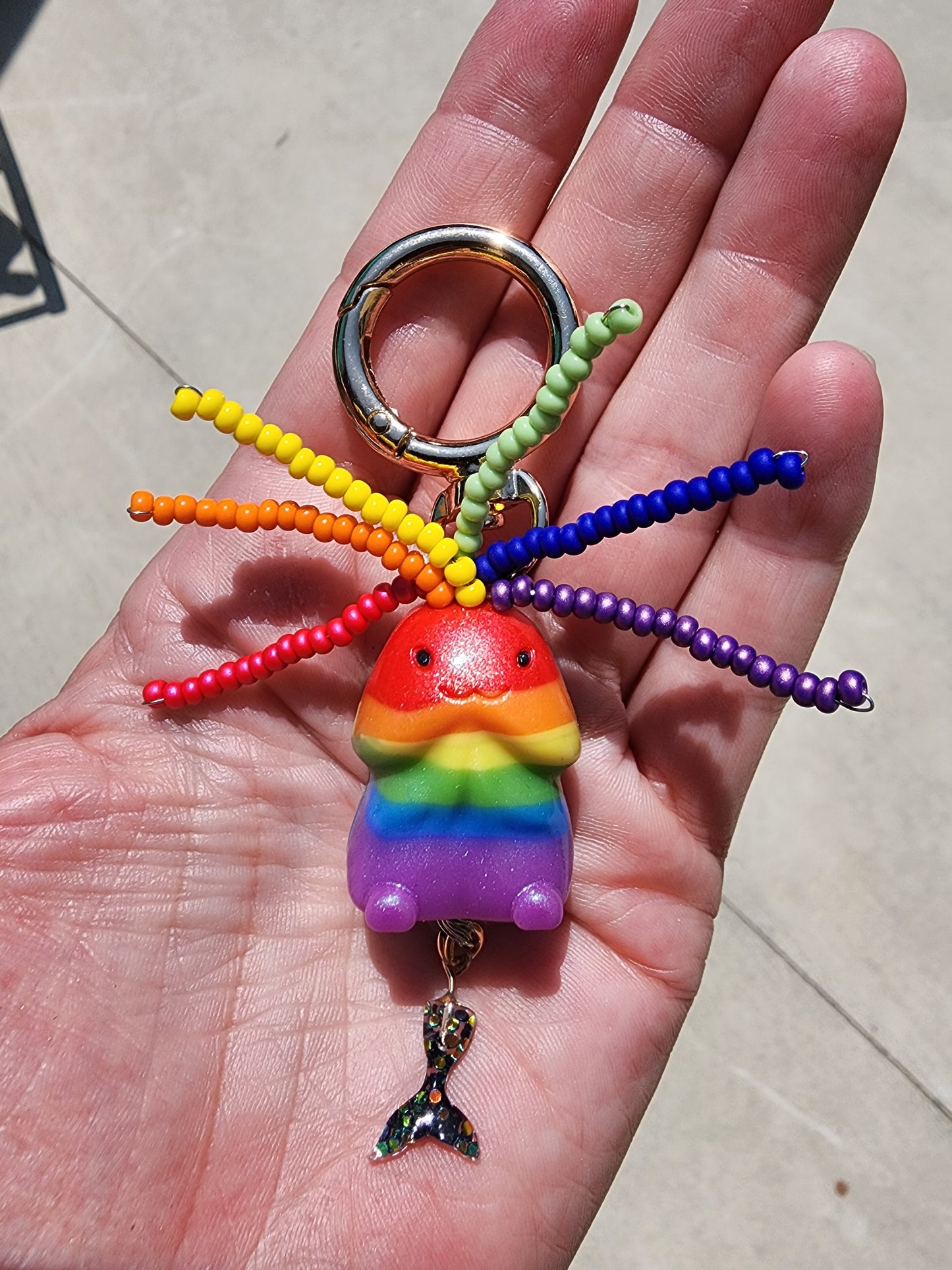 Squirt styles rainbow style richard keychain and black with white
