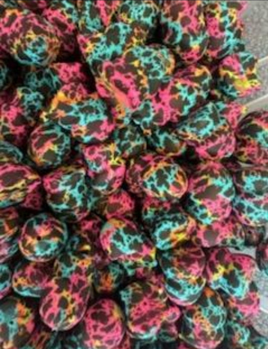 Rainbow swirl cowhide richard custom exclusive copyrighted ©️ focal bead richards