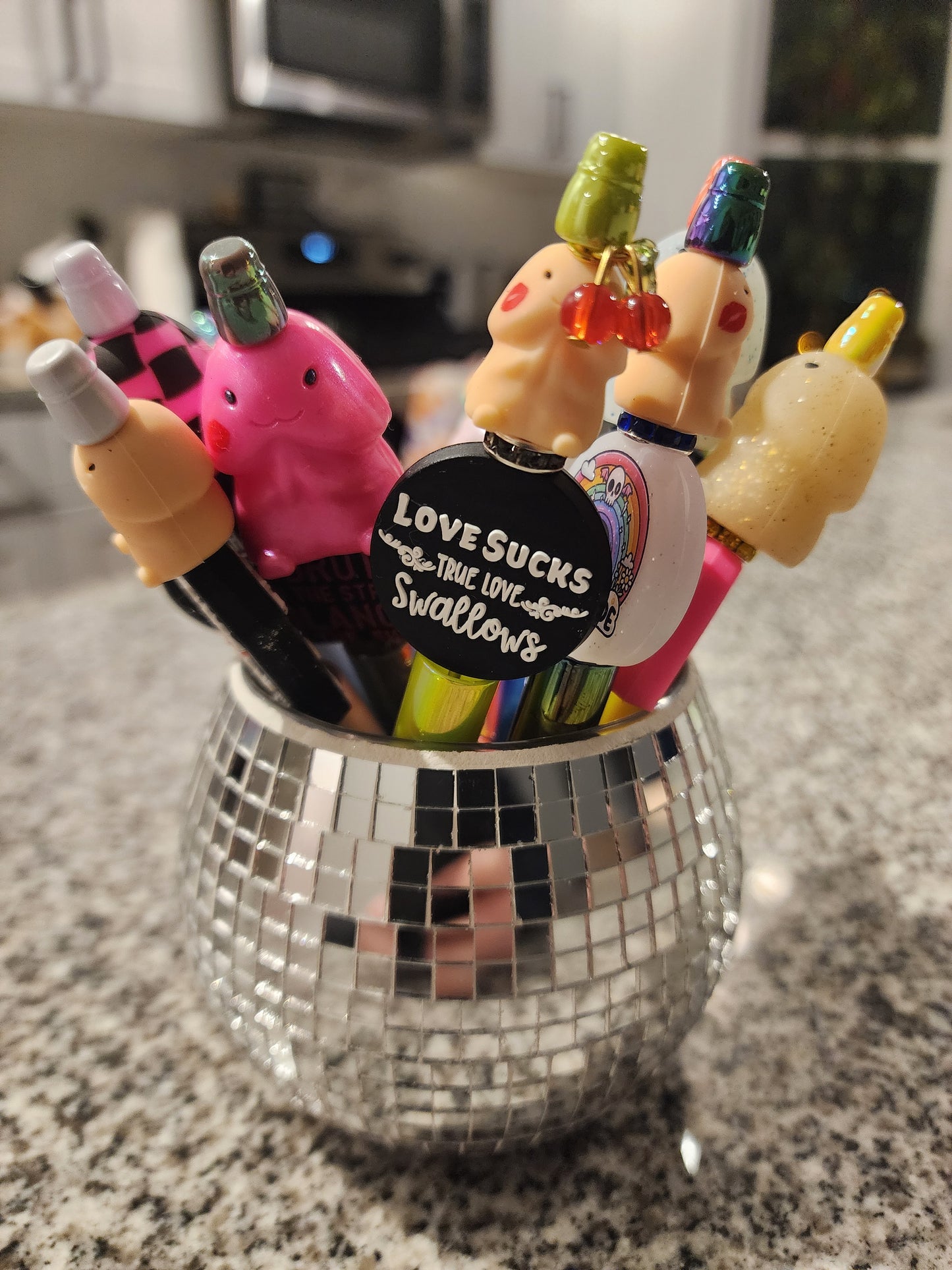 Disco ball pen holder! Empty..pens NOT included