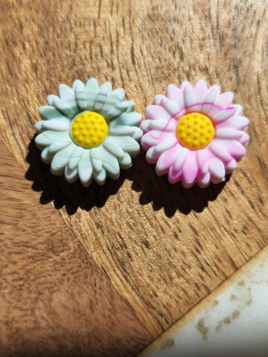 Custom daisy colors feldspar swirl strawberry swirl silicone focals