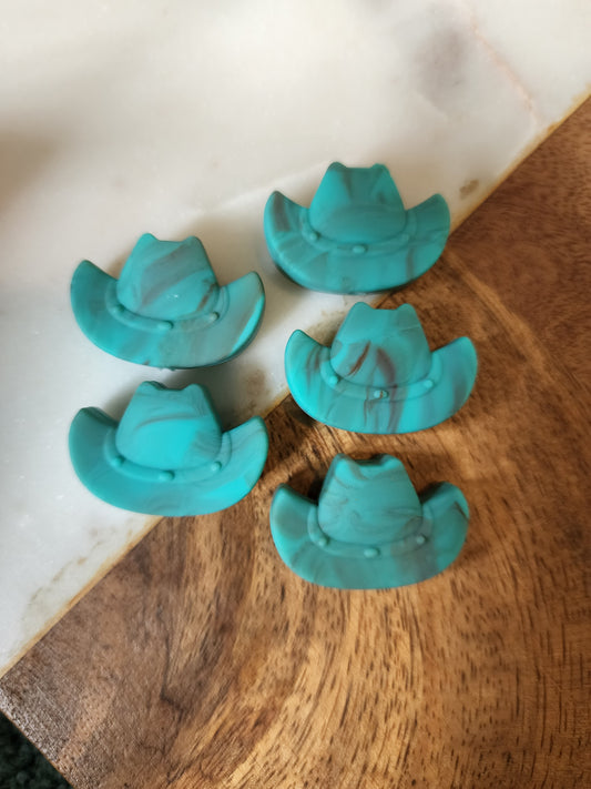 Cowboy hat turquoise brown swirl-UPE4