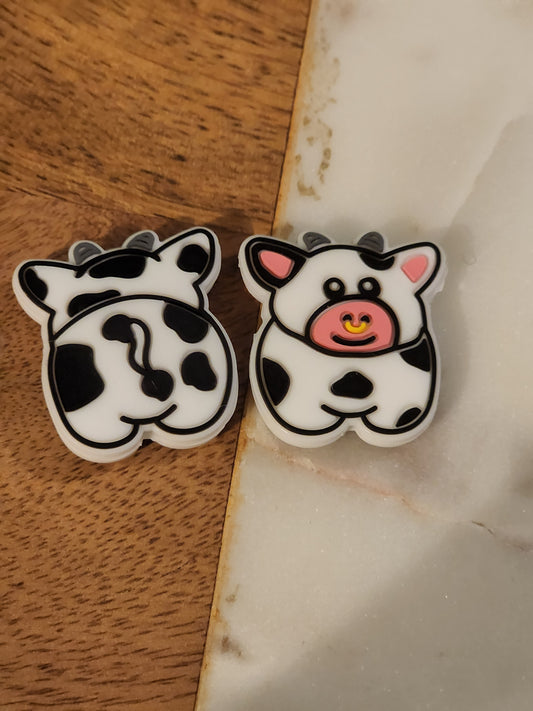 Double sided exclusive Daisyland design cow butt silicone focal