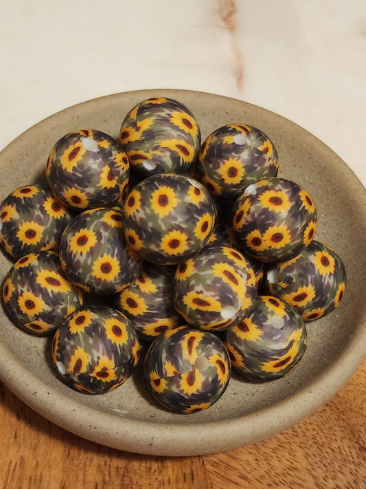 Sunflower camo exclusive silicone print beads