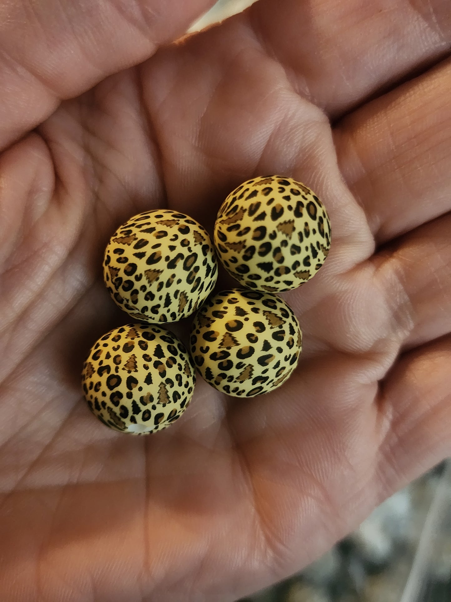 Christmas winter holiday leopard print exclusive silicone beads