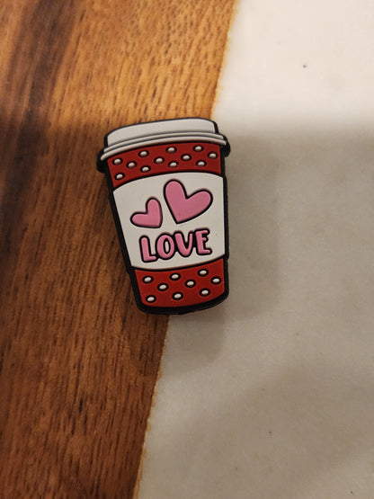 Valentines day coffee frap silicone focal bead