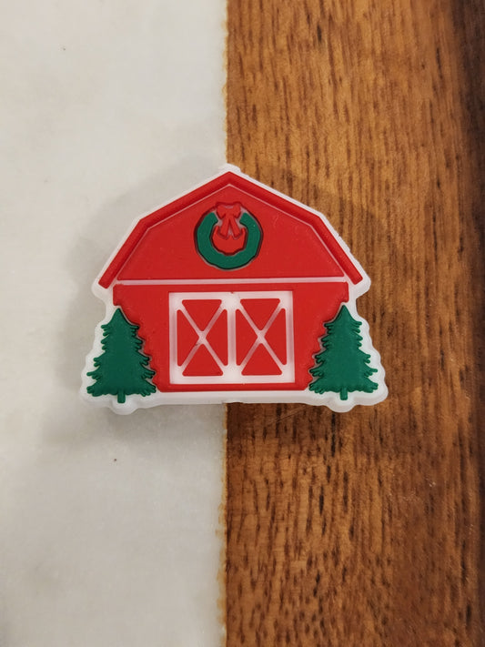 Christmas barn silicone focal bead exclusive