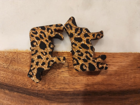 Custom glitter silicone cheetah print cows