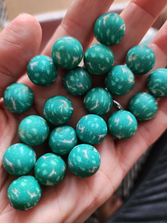 Winter deer silicone print beads 15mm