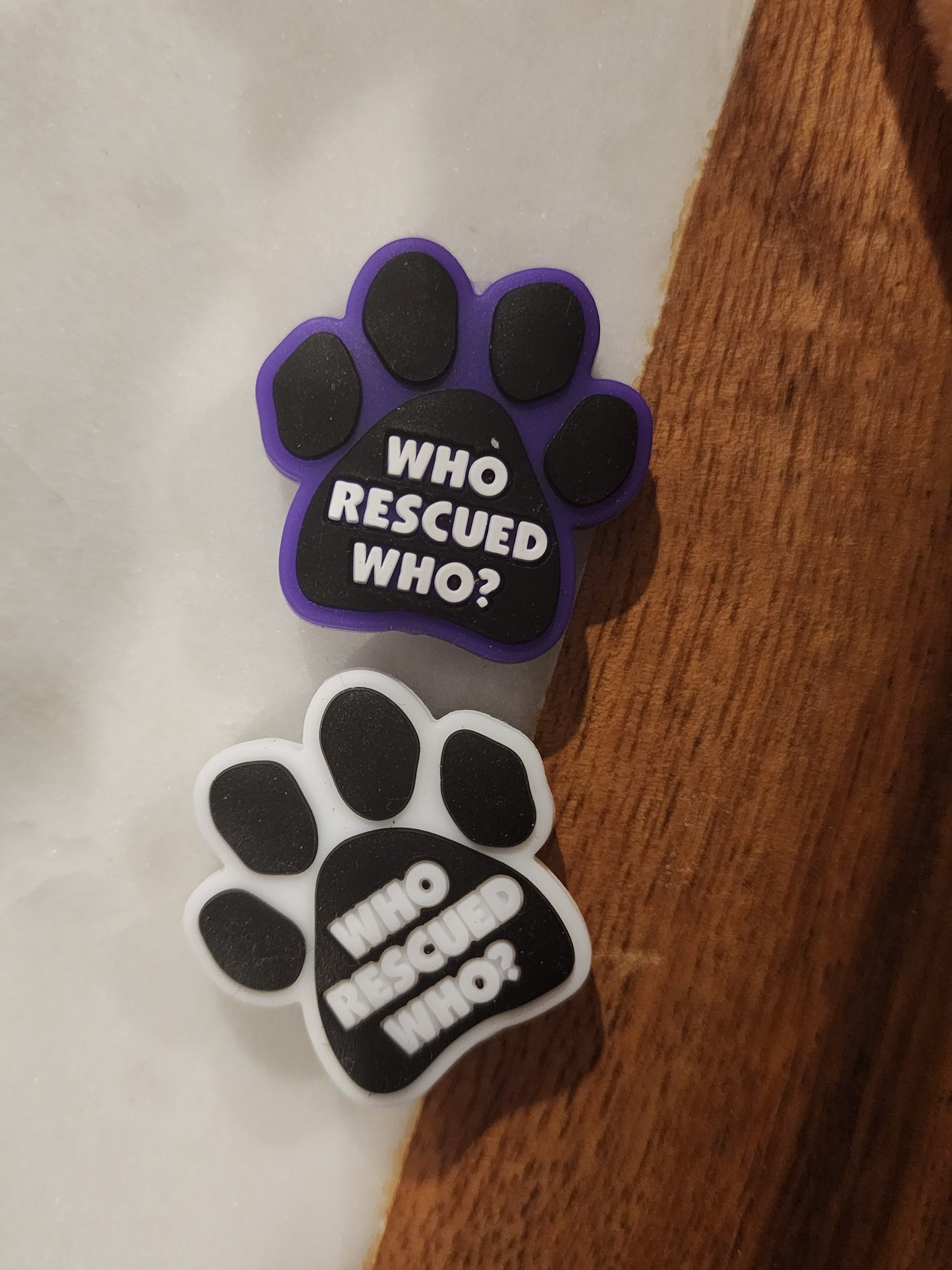 Who rescued who silicone focal bead dog paw