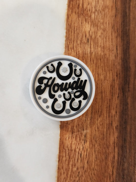 Howdy silicone custom focal bead horseshoe design-A24