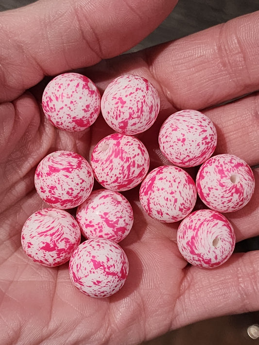 Hot pink cowhide silicone print 15mm