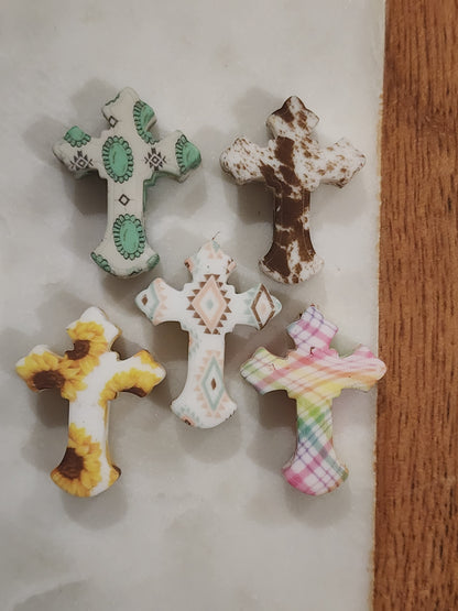 Silicone focal printed custom crosses