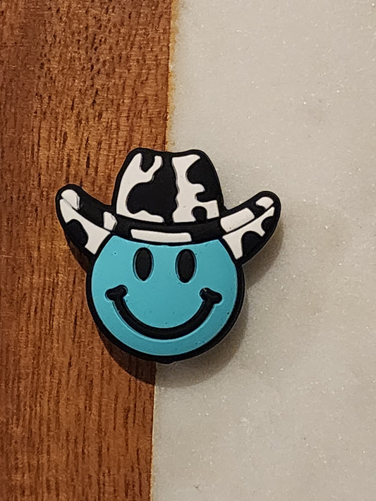 Teal cowboy smiley silicone focal bwad