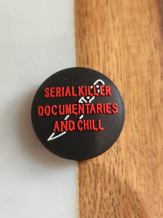 Serial killer documentaries and chill custom silicone focal beads crime-E12