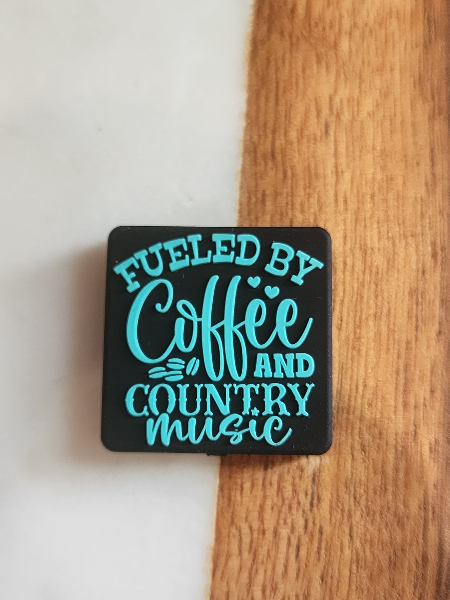 Fueled by coffee and country music custom silicone beads